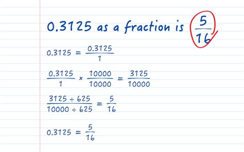 0.3125 As A Fraction Simplified