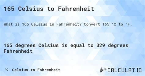 165 Celsius To Fahrenheit Conversion Guide