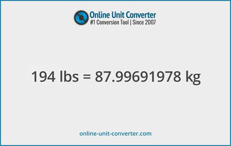 194 Pounds To Kilos Conversion Made Easy