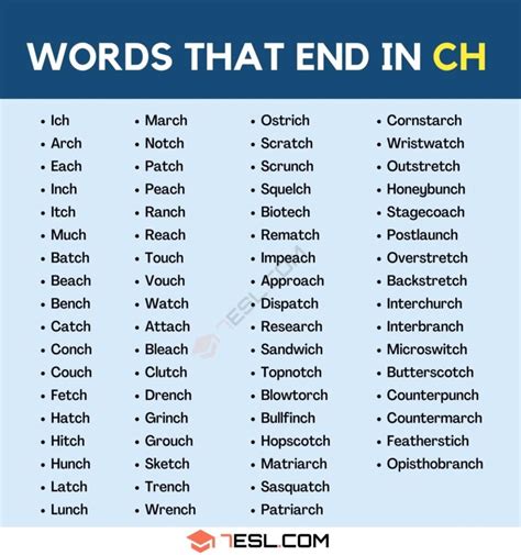 20 Words That End With Ch You Should Know