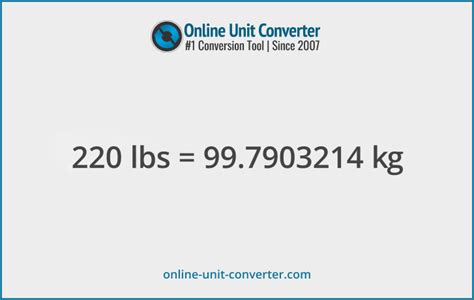 220 Pounds To Kilograms Converter Guide