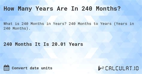 240 Months: How Many Years Is That