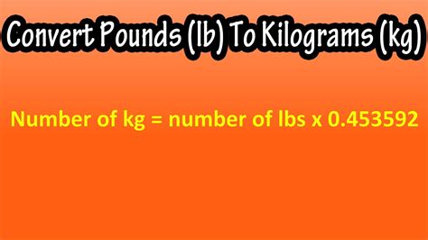 4.1 Pounds To Kilograms Converter And Formula