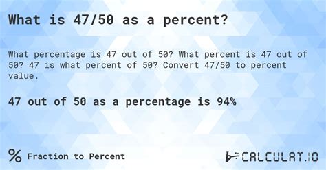 47 Divided By 50 As A Percentage