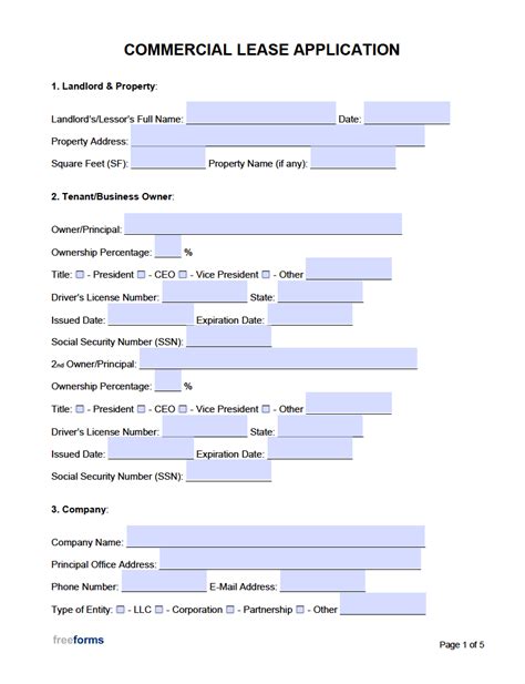 5 Essential Items On A Commercial Lease Application Form