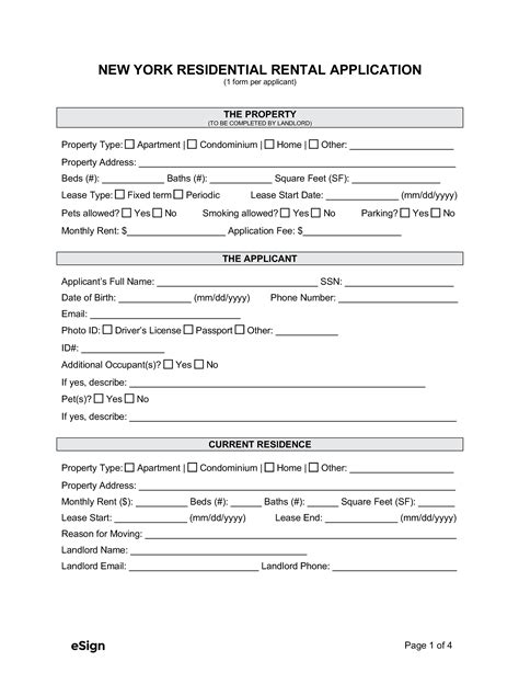 5 Essential Items On A Ny Rental Application Form