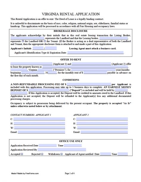 5 Essential Parts Of A Virginia Rental Application Form