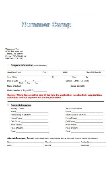 5 Essential Tips For Summer Camp Application Form