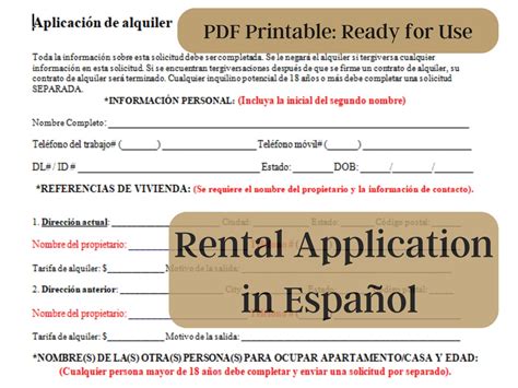 5 Essential Tips Spanish Rental Application Pdf