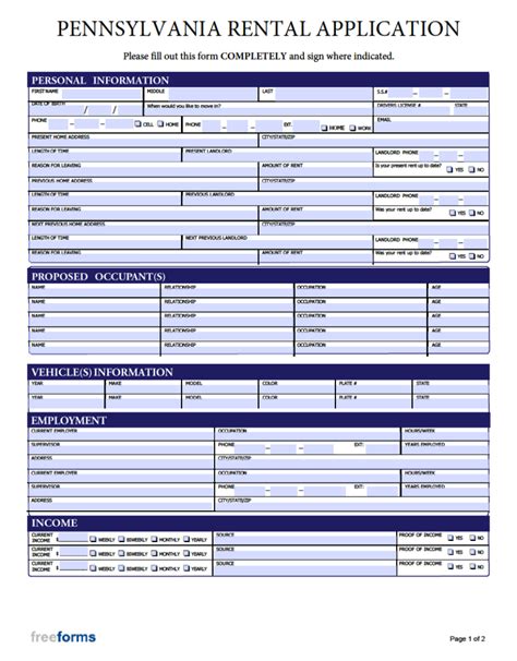 5 Essentials For A Rental Application Form In Pa