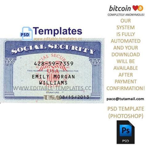 5 Free Editable Social Security Card Templates