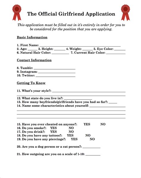 5 Hilarious Wife Application Form Examples