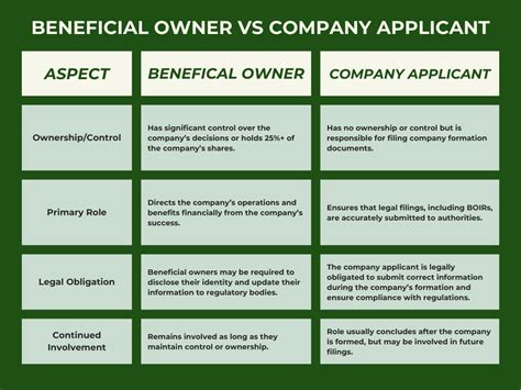 5 Key Differences: Beneficial Owner Vs Company Applicant