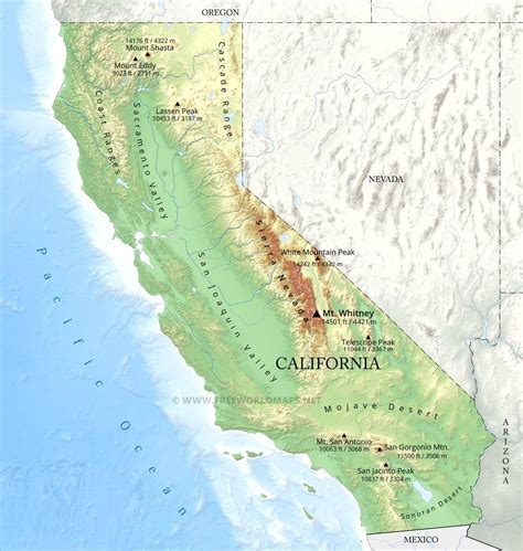 5 Major Mountain Ranges In California