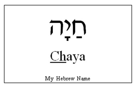 5 Meanings Of Chaya Hebrew Name In English