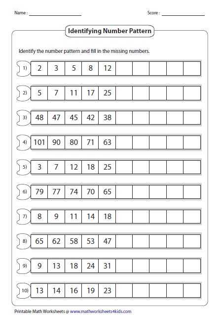 5 Patterns Of 300 400 Numerical Sequence