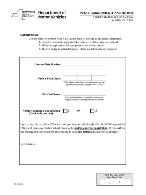 5 Steps To Pd-7 Plate Surrender Application Success