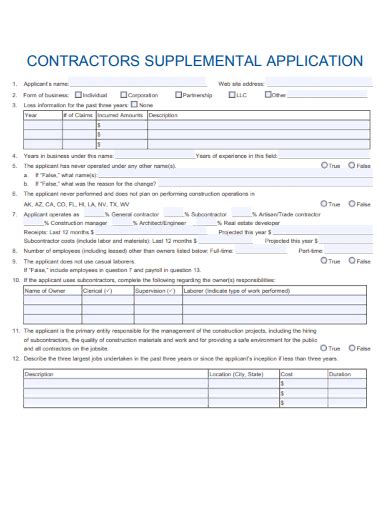 5 Tips For Contractor Supplemental Applications