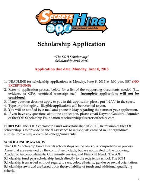 5 Tips For Filling Scholarship Application Form Pdf