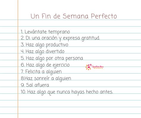 5 Tips Para Un Fin De Semana Perfecto