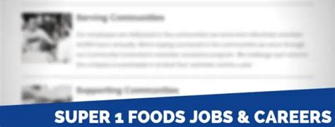 5 Ways To Apply At Super 1 Foods Jobs