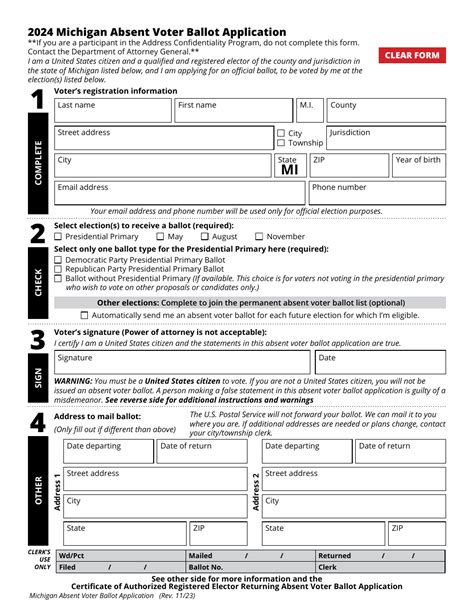 5 Ways To Complete Michigan Absentee Application