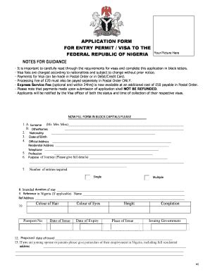 5 Ways To Fill Nigerian Visa Application Form Pdf