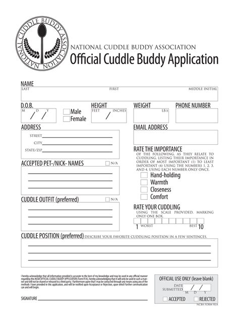 5 Ways To Fill Out A Cuddle Buddy Application