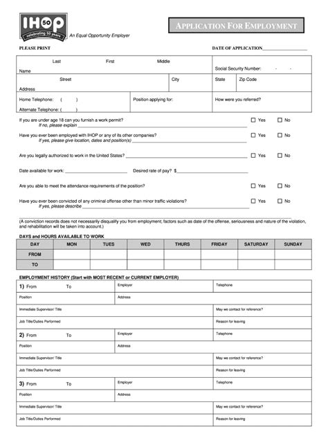 5 Ways To Fill Out Ihop Application Pdf