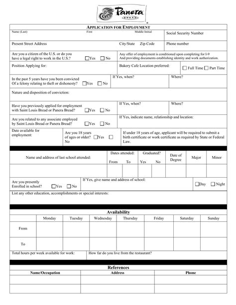 5 Ways To Fill Out Panera Bread Job Application Pdf