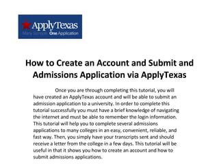 6 Easy Steps To Create Applytexas Account