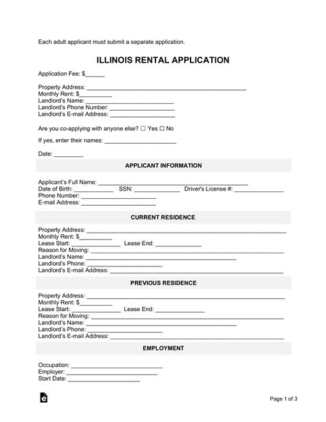 6 Essential Sections Of An Illinois Rental Application Form