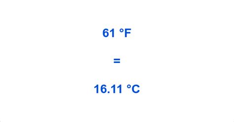 61 Fahrenheit To Celsius