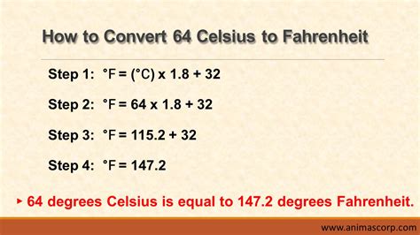 64 Celsius To Fahrenheit Conversion