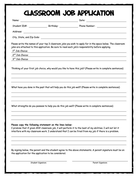 7 Classroom Job Application Templates For Teachers