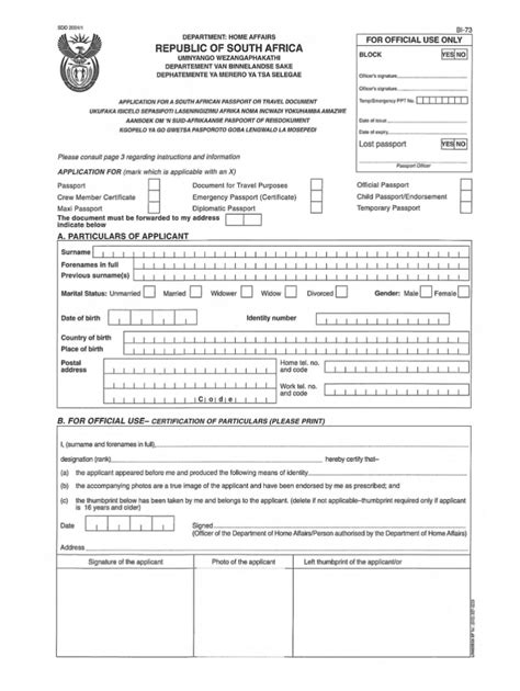 7 Steps To Fill Sa Passport Application Form Dha 73