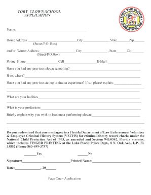 7 Ways To Fill A Clown Application Form