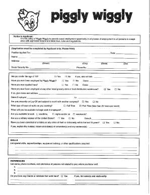 7 Ways To Fill Out Piggly Wiggly Application Pdf