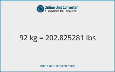 92 Kg In Lbs: Quick Conversion Made Easy