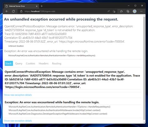 Aadsts700054 Error: Fixing Idtoken Response Type Issues