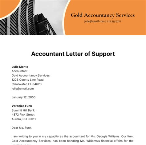 Accountant Letter Of Application Template And Writing Guide