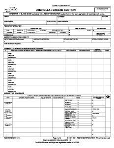 Acord Umbrella Application Guide For Brokers And Insurers