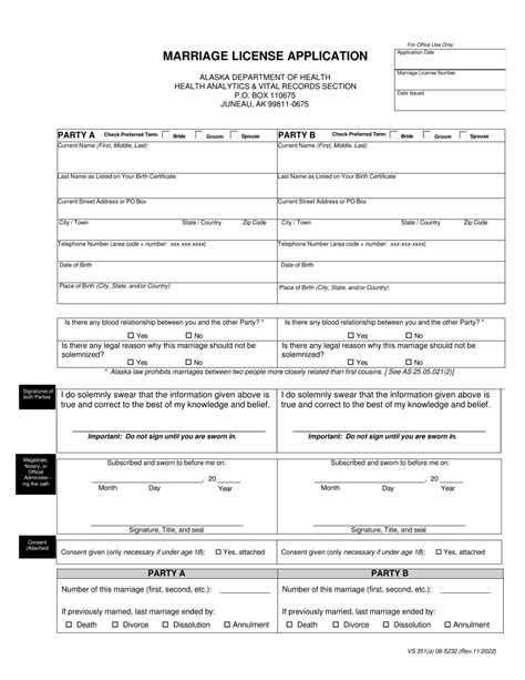 Alaska Marriage License Application Requirements And Process