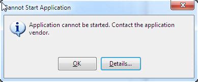 Application Cannot Be Started: Contact Vendor Error Solved