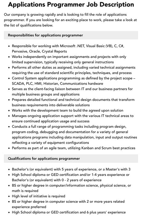 Applications Programmer: Career Insights And Job Requirements