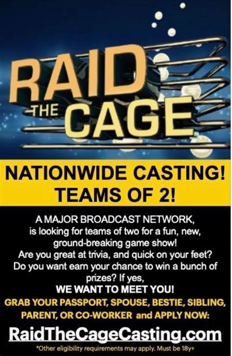 Apply For Raid The Cage Application Online Now