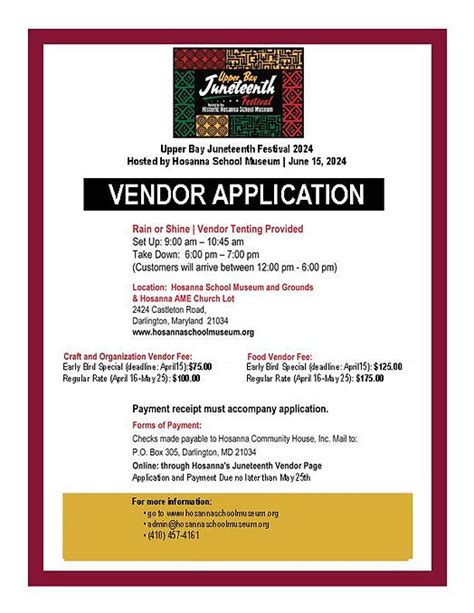 Apply Now: 2024 Juneteenth Vendor Application Guide