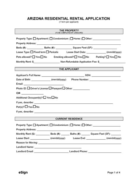 Arizona Rental Application Form: A Step-By-Step Guide