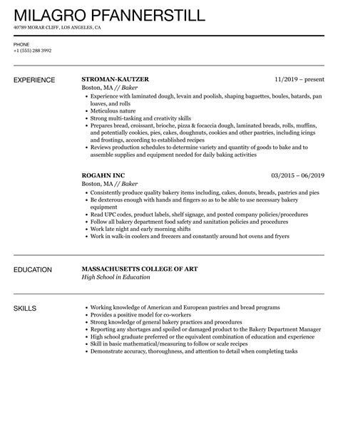 Bakers Job Application Essentials And Resume Tips