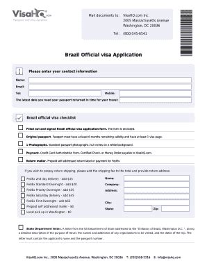 Brazil Visa Application Form Pdf Download Guide